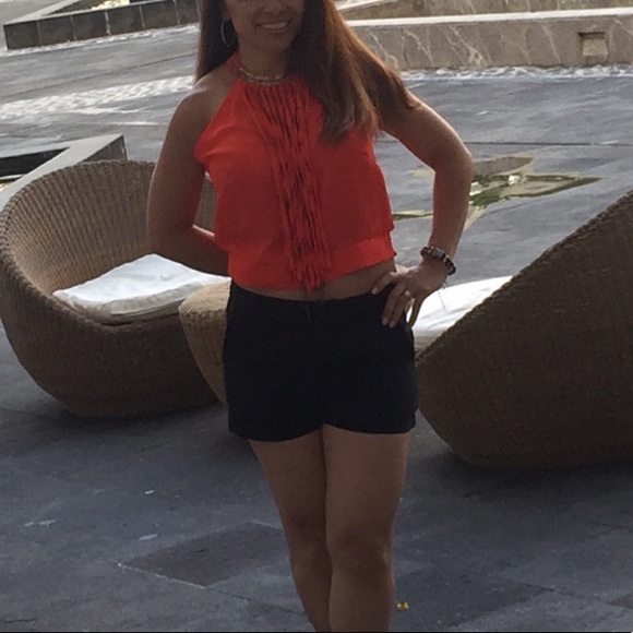 Orange coral halter top - Picture 6 of 8